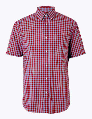 m&s mens short sleeve casual shirts