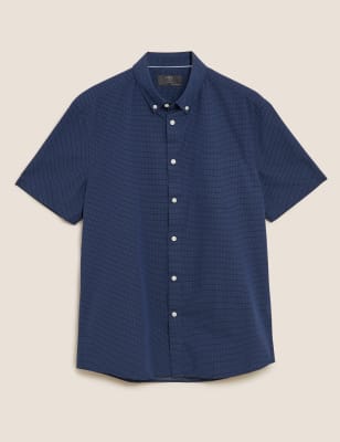 m&s mens short sleeve casual shirts