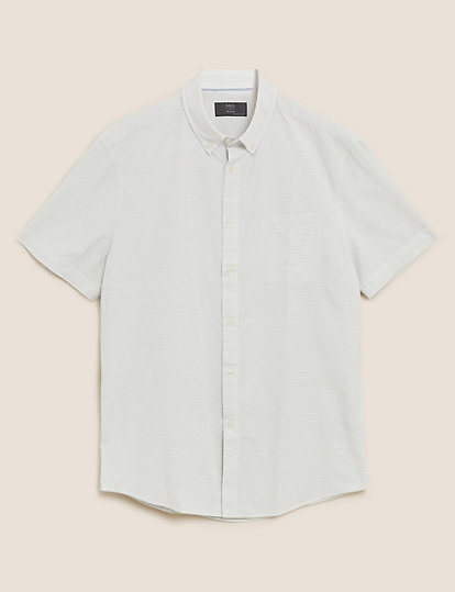 Easy Iron Pure Cotton Pindot Shirt