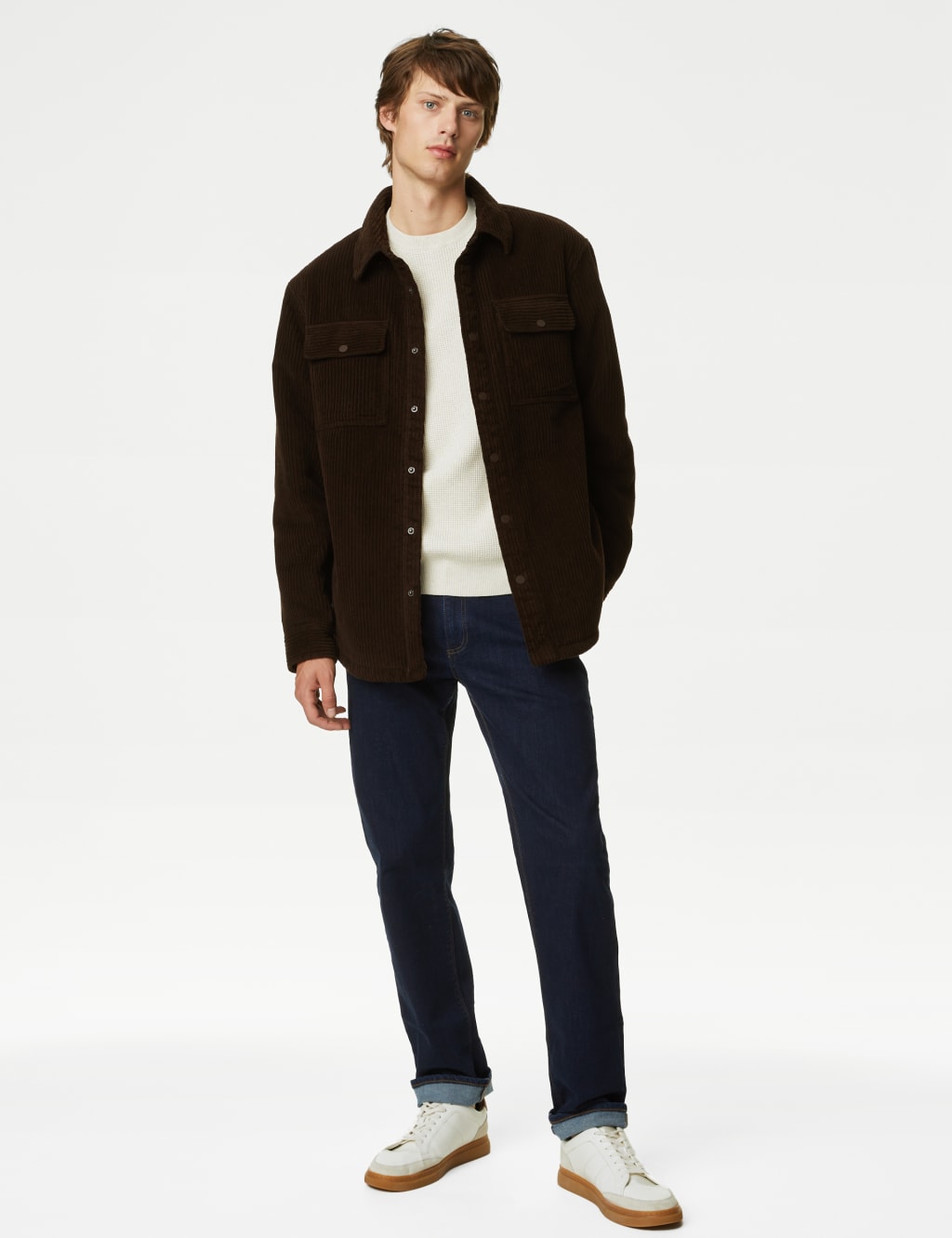Pure Cotton Corduroy Borg Lined Shacket image 3