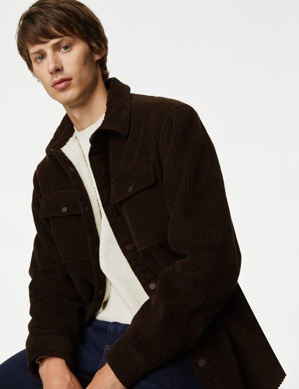 Pure Cotton Corduroy Borg Lined Shacket image 6