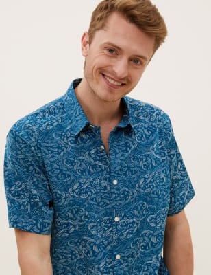 

M&S Collection Camisa con estampado de nubesMens - Navy Mix, Navy Mix