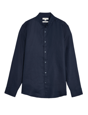 

Mens M&S Collection Pure Linen Shirt - Navy, Navy