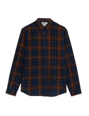 

M&S Collection Camisa de cuadros de pana 100% algodónMens - Toffee, Toffee