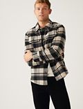 Quilt Lined Check Overshirt with Wool
