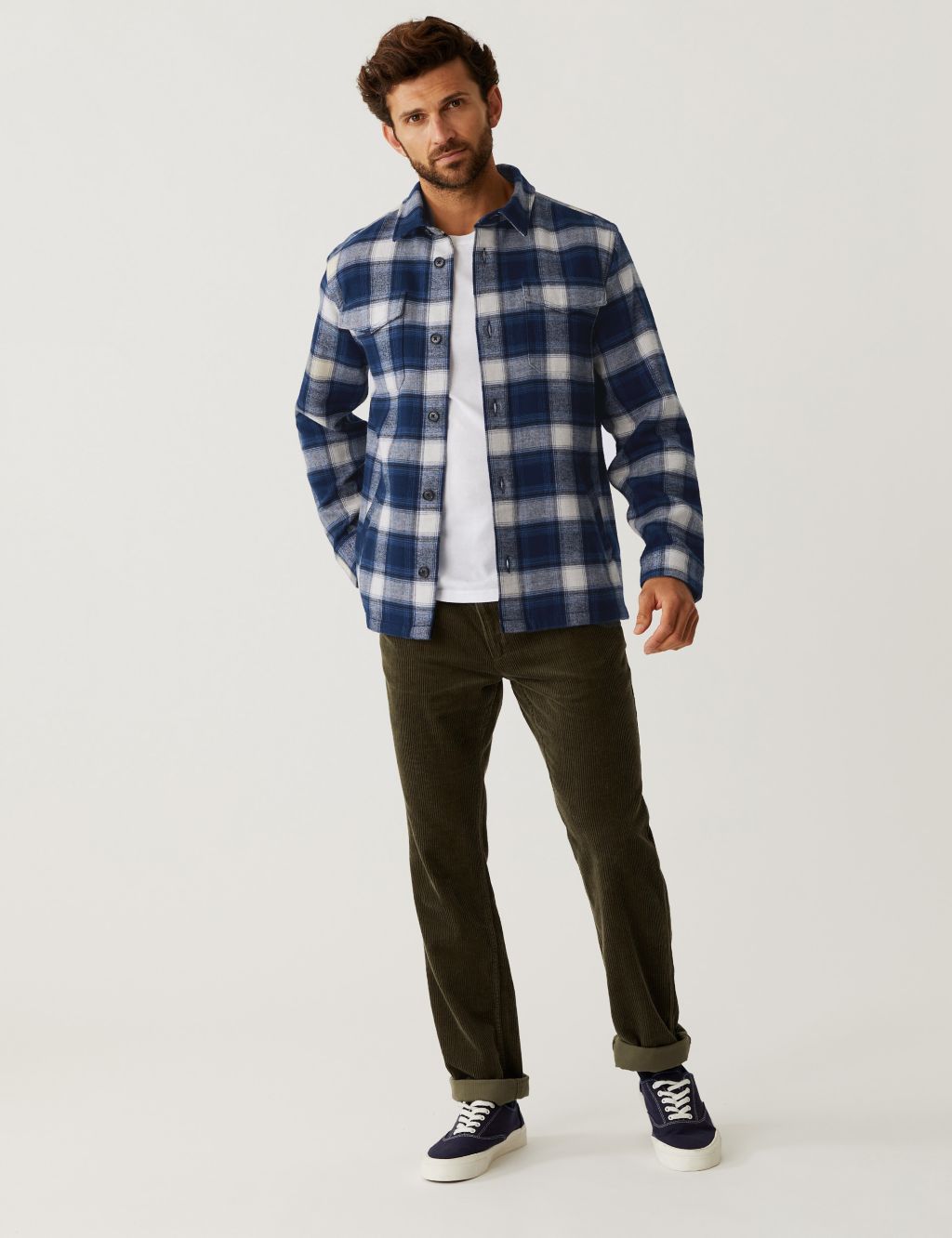 Cotton Rich Check Double Faced Overshirt image 3