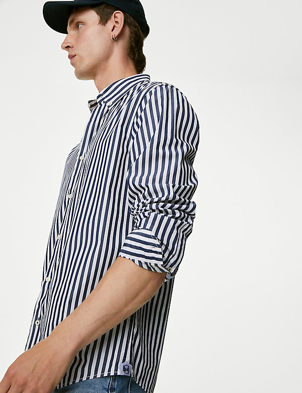 Pure Cotton Striped Shirt - HK