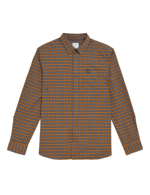 

M&S Collection Camisa Oxford 100% algodón de cuadrosMens - Dark Orange, Dark Orange