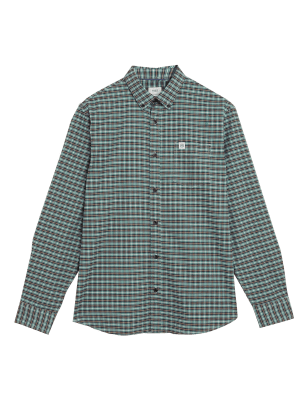 

Mens M&S Collection Pure Cotton Check Oxford Shirt - Holly, Holly