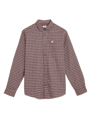 

Mens M&S Collection Pure Cotton Check Oxford Shirt - Brick, Brick