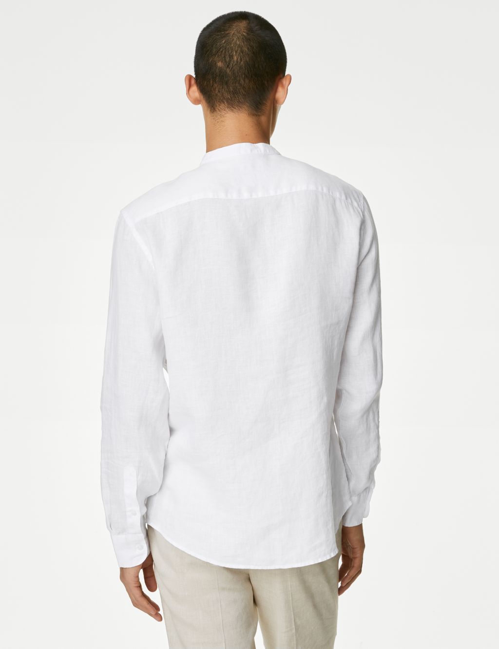 Pure Linen Grandad Collar Shirt image 5