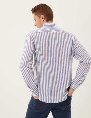 

Mens M&S Collection Pure Linen Shirt - Red Mix, Red Mix