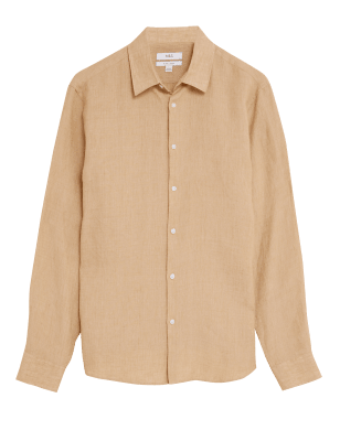 

Mens M&S Collection Pure Linen Shirt - Soft Yellow, Soft Yellow
