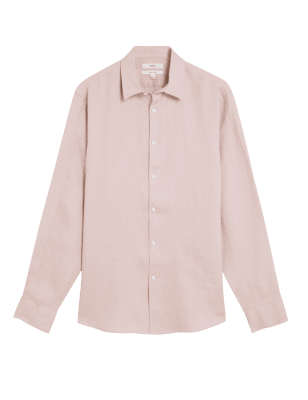 

Mens M&S Collection Pure Linen Shirt - Pale Pink, Pale Pink