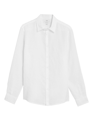 

M&S Collection Camisa 100% linoMens - White, White