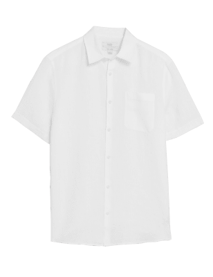 

M&S Collection Camisa 100% linoMens - White, White