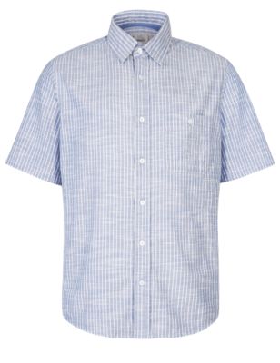 Pure Cotton Lightweight Bengal Striped Grosgrain Shirt | M&S Collection ...