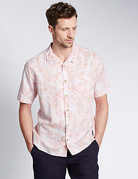 Linen Blend Easy to Iron Floral Shirt