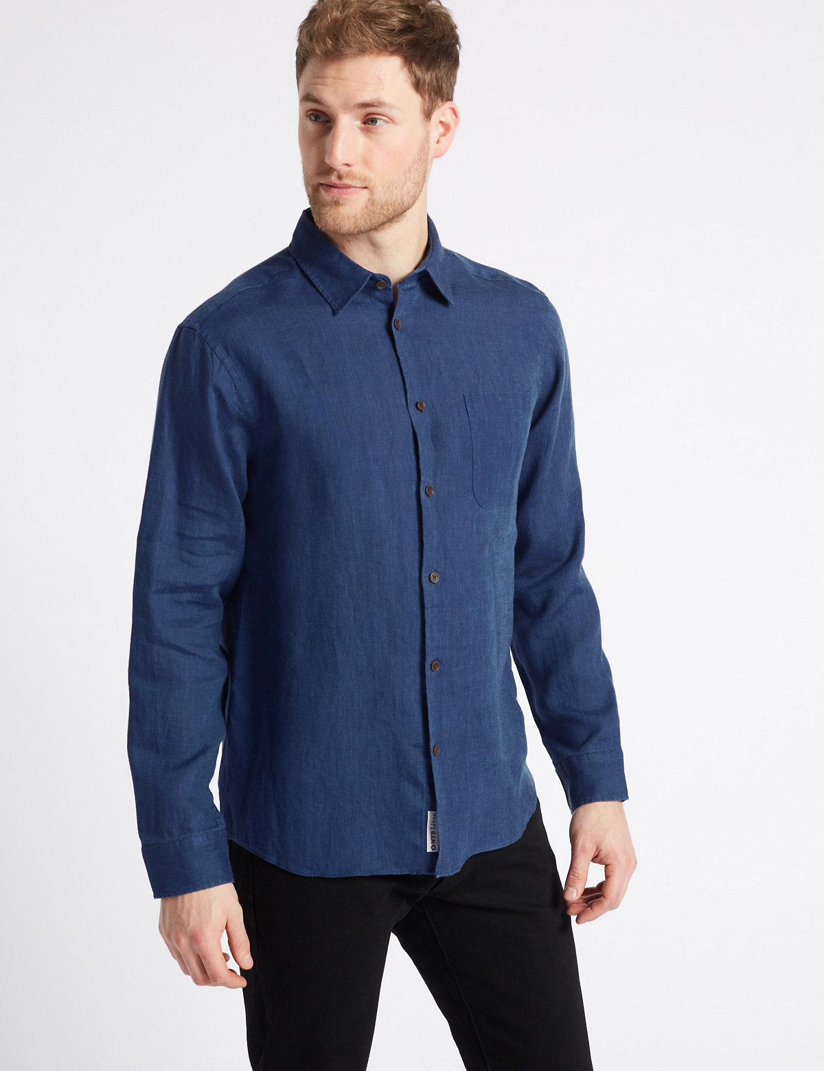 Pure Linen Shirt with Pocket