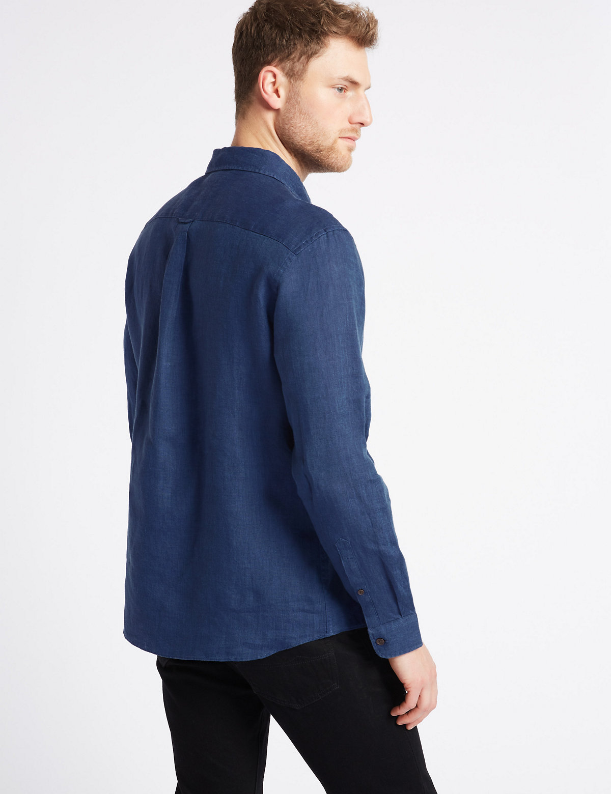 Pure Linen Shirt with Pocket