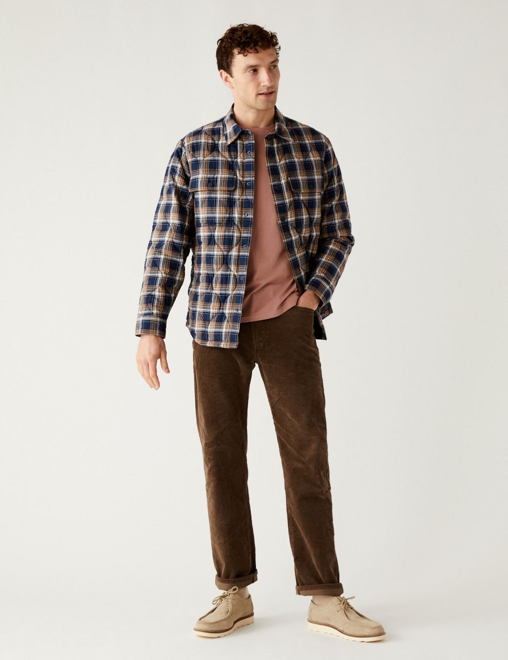 Pure Cotton Check Quilt Lined Overshirt