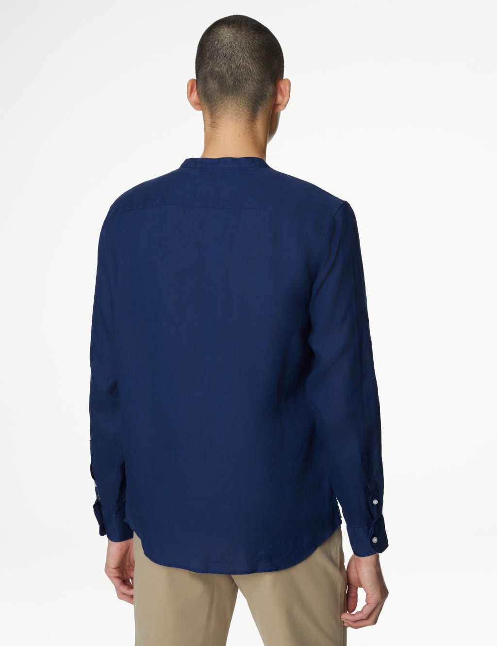 Pure Linen Grandad Collar Shirt image 4