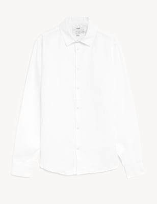 

Mens M&S Collection Longer Length Pure Linen Shirt - White, White