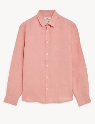 

M&S Collection Camisa 100% linoMens - Light Pink, Light Pink
