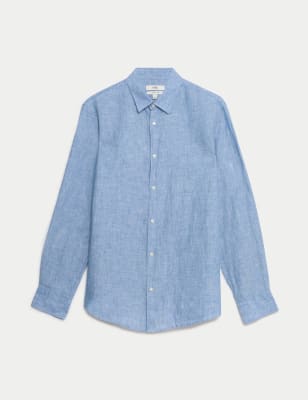 Pure Linen Shirt - Navy