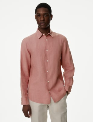 Mens linen outlet shirts long sleeve