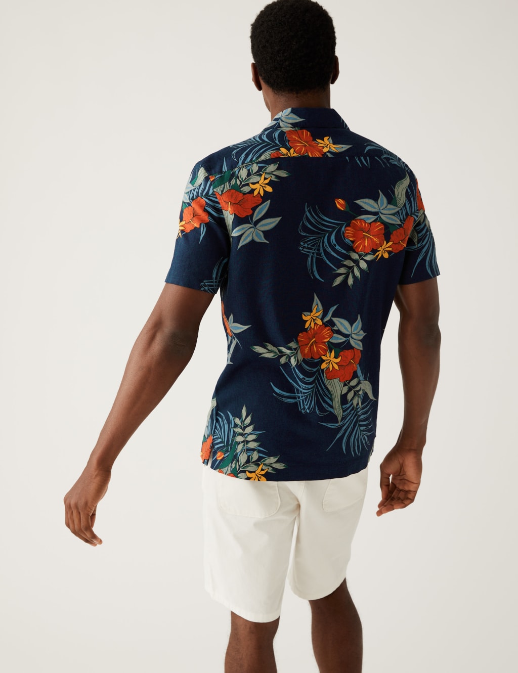 Linen Blend Hawaiian Floral Shirt image 3
