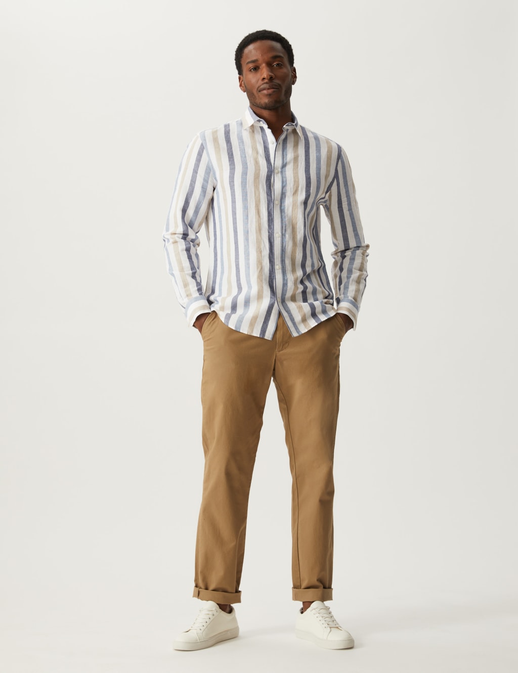 Linen Blend Striped Shirt image 2