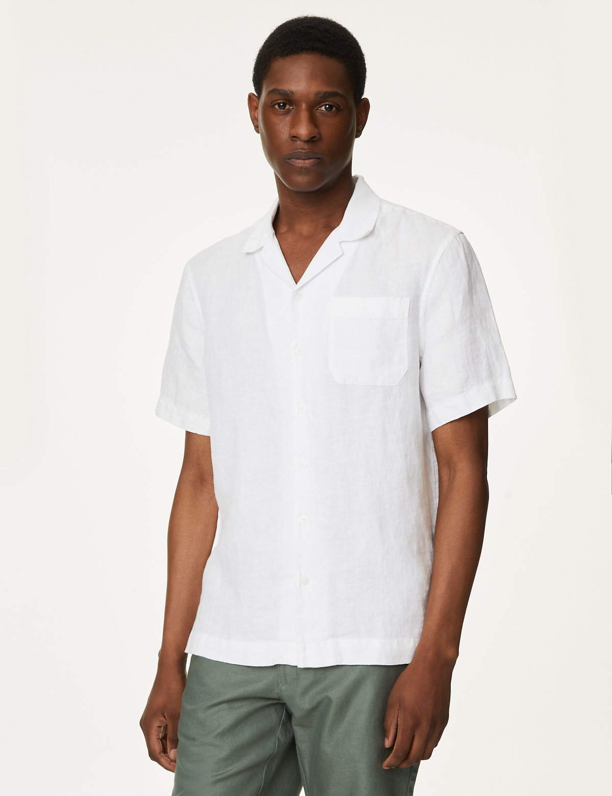 Pure Linen Cuban Collar Shirt