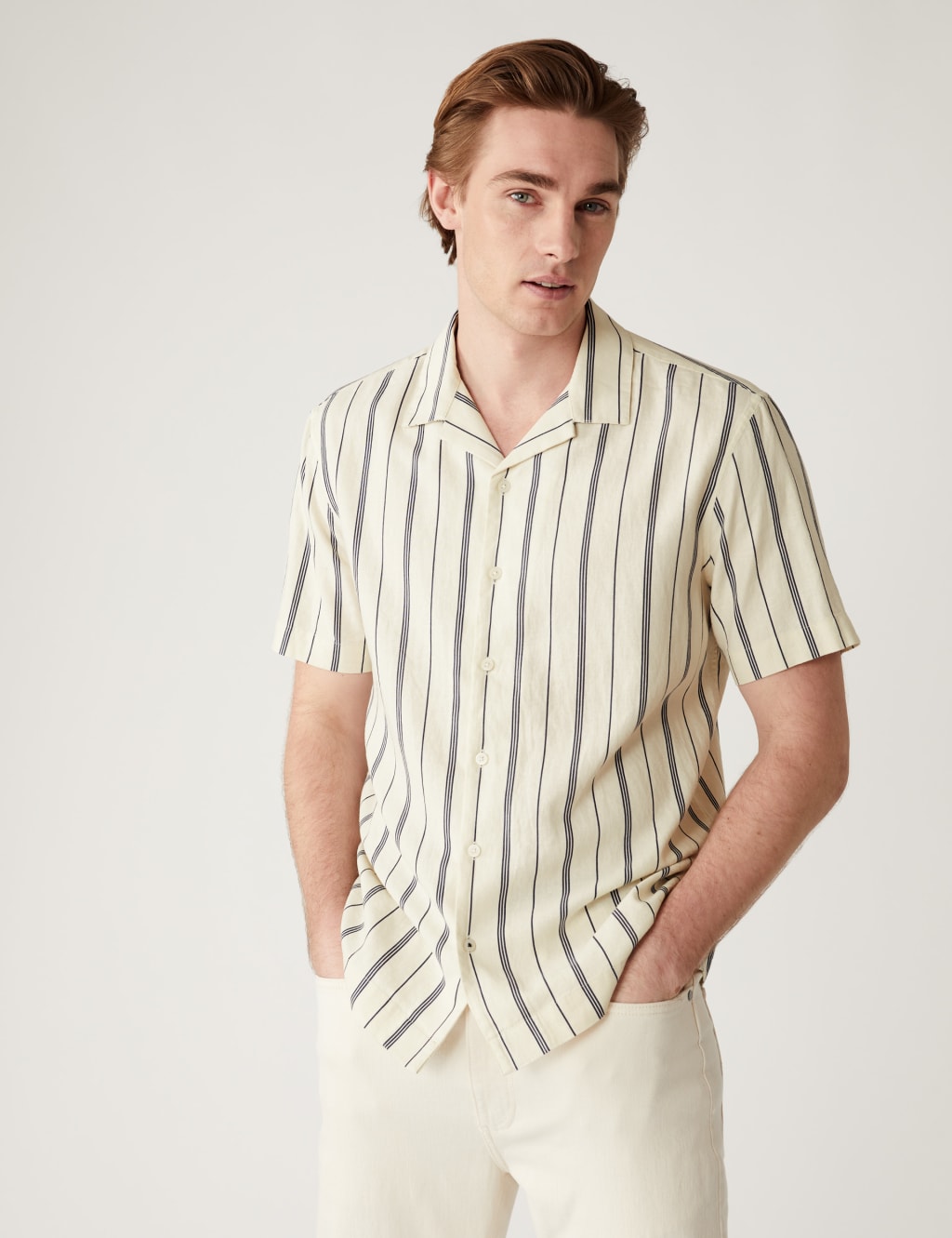 Linen Blend Striped Shirt image 1