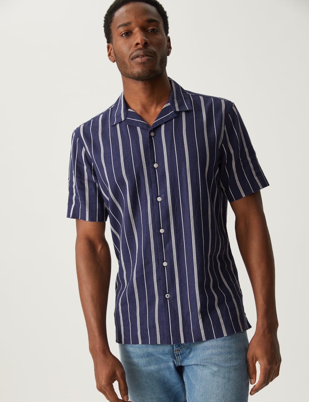 Linen Blend Striped Shirt image 3