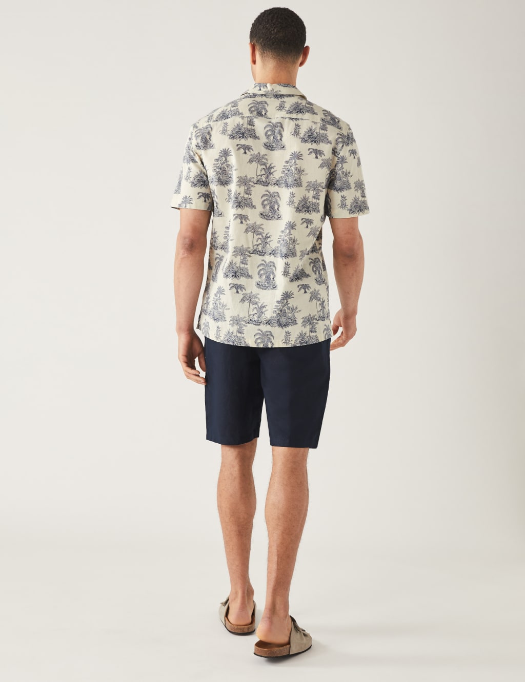Pure Cotton Palm Tree Print Revere Shirt image 4