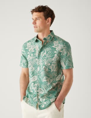 Pure Cotton Hawaiian Cuban Collar Shirt