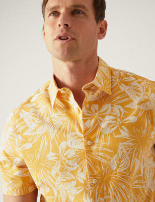 Pure Cotton Hawaiian Cuban Collar Shirt