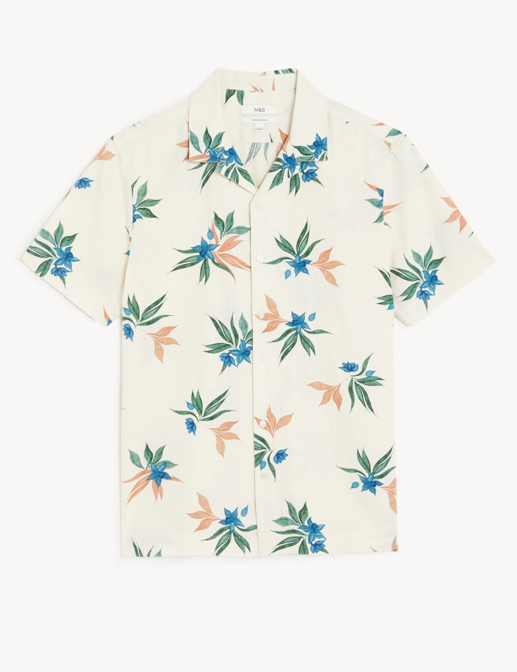 Linen Rich Floral Cuban Collar Shirt image 2