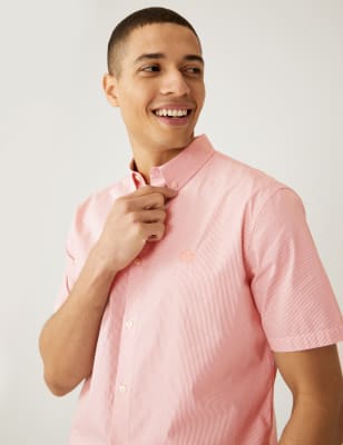

M&S Collection Camisa de rayas 100% algodónMens - Copper, Copper