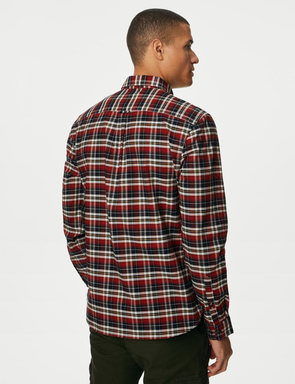 Easy Iron Pure Cotton Check Oxford Shirt image 5