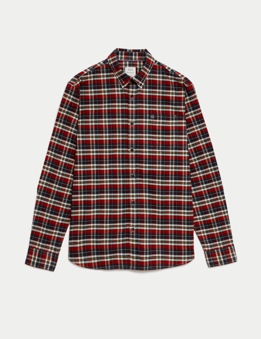 Easy Iron Pure Cotton Check Oxford Shirt image 2