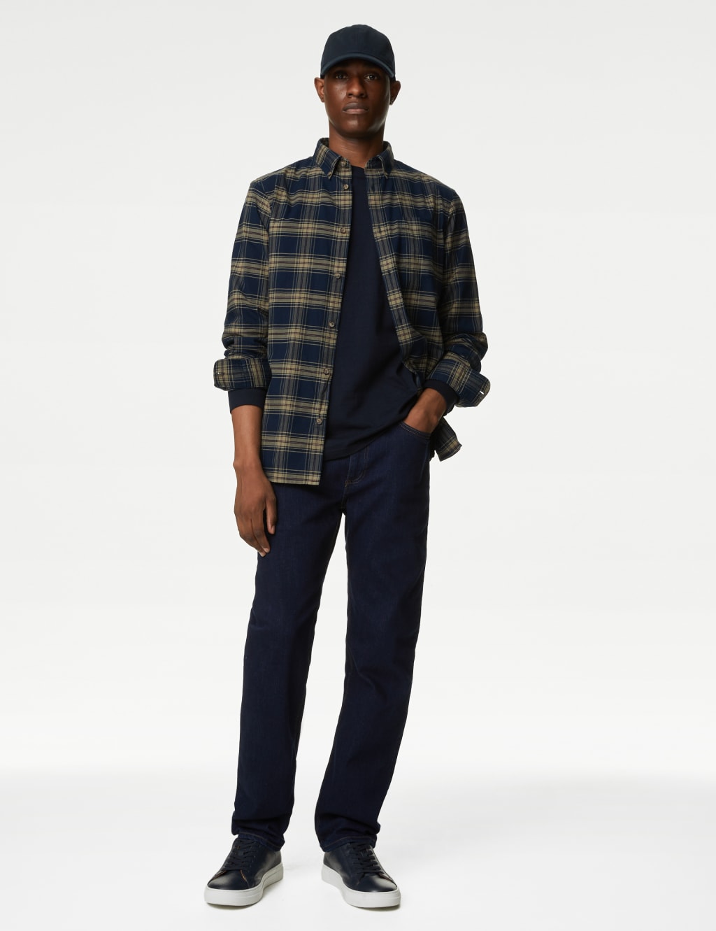 Easy Iron Pure Cotton Check Oxford Shirt image 3