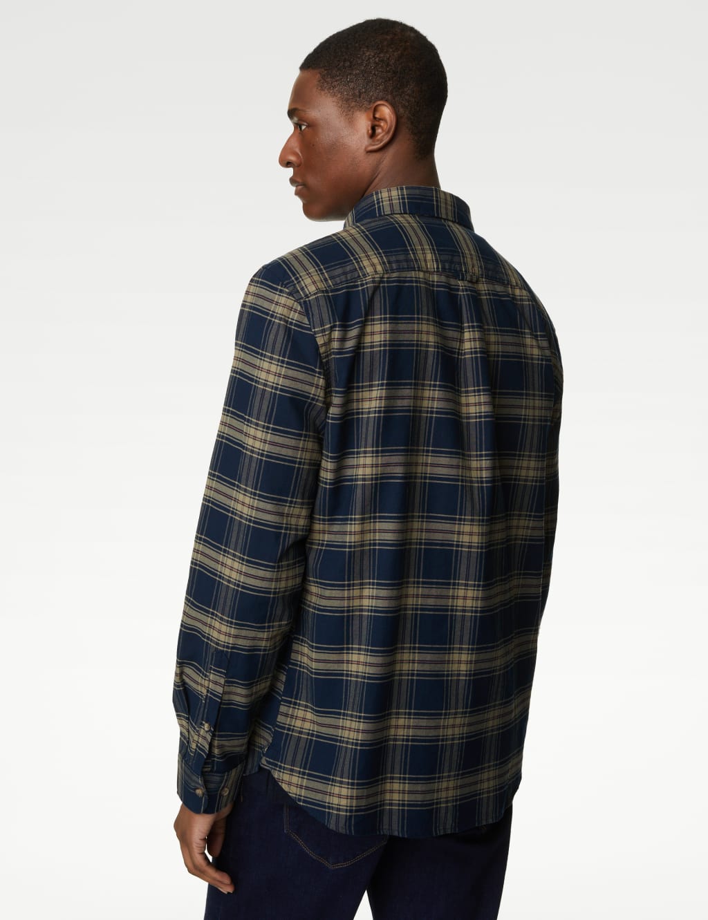 Easy Iron Pure Cotton Check Oxford Shirt image 5