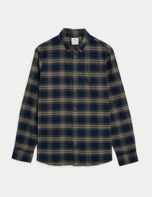 Easy Iron Pure Cotton Check Oxford Shirt