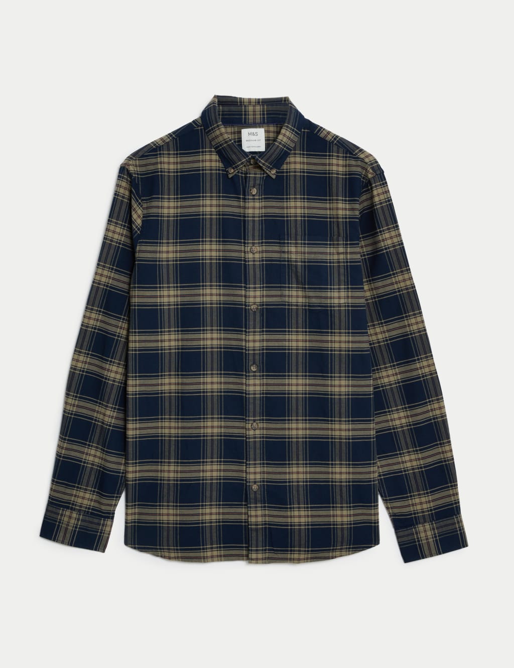 Easy Iron Pure Cotton Check Oxford Shirt image 2