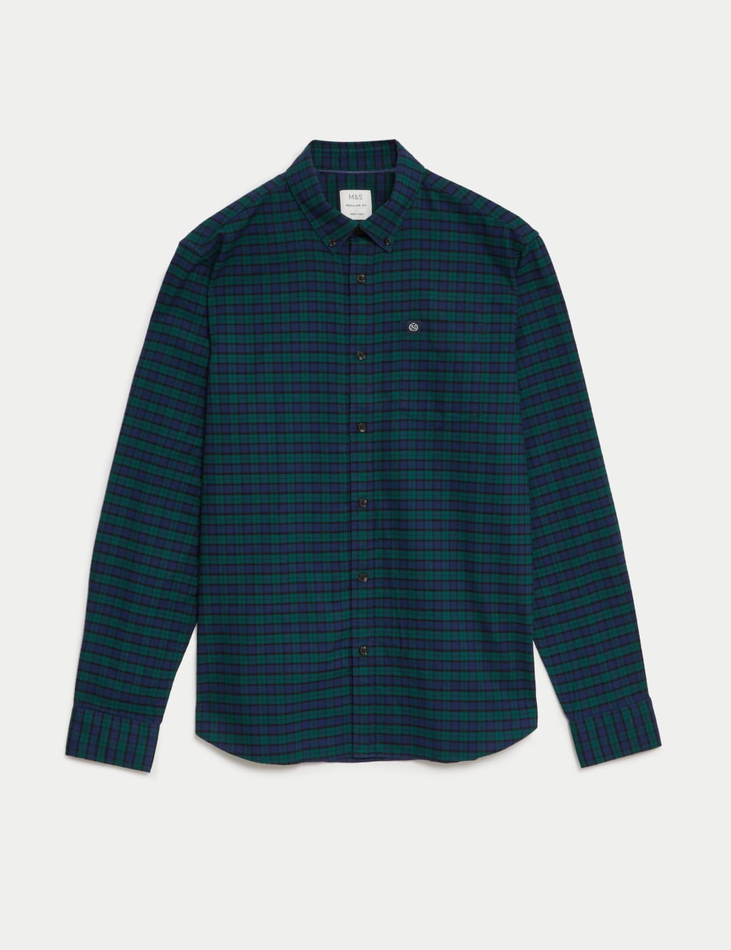 Easy Iron Pure Cotton Check Oxford Shirt image 2