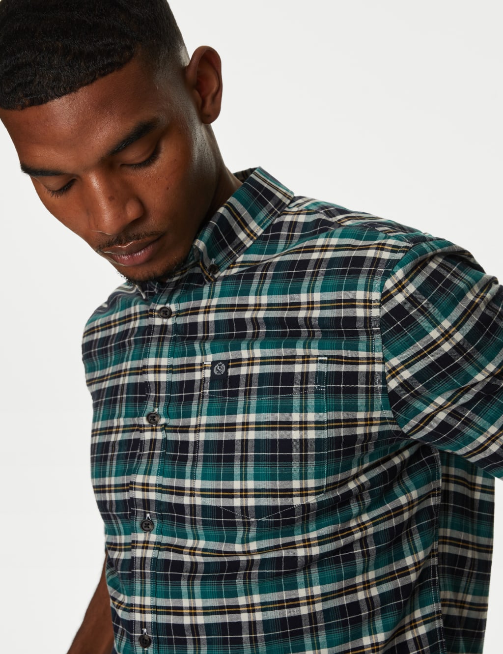 Easy Iron Pure Cotton Check Oxford Shirt image 4