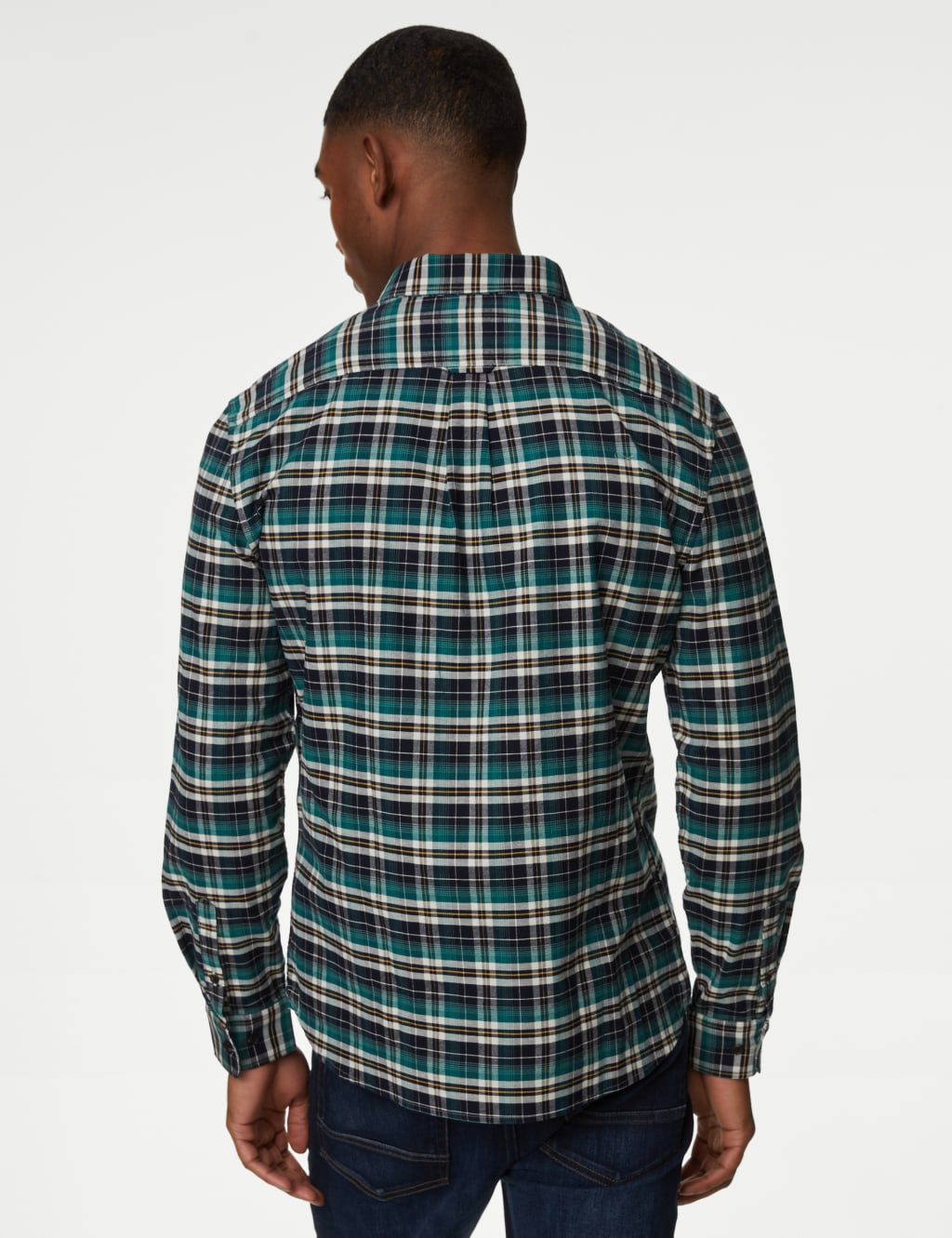 Easy Iron Pure Cotton Check Oxford Shirt image 5