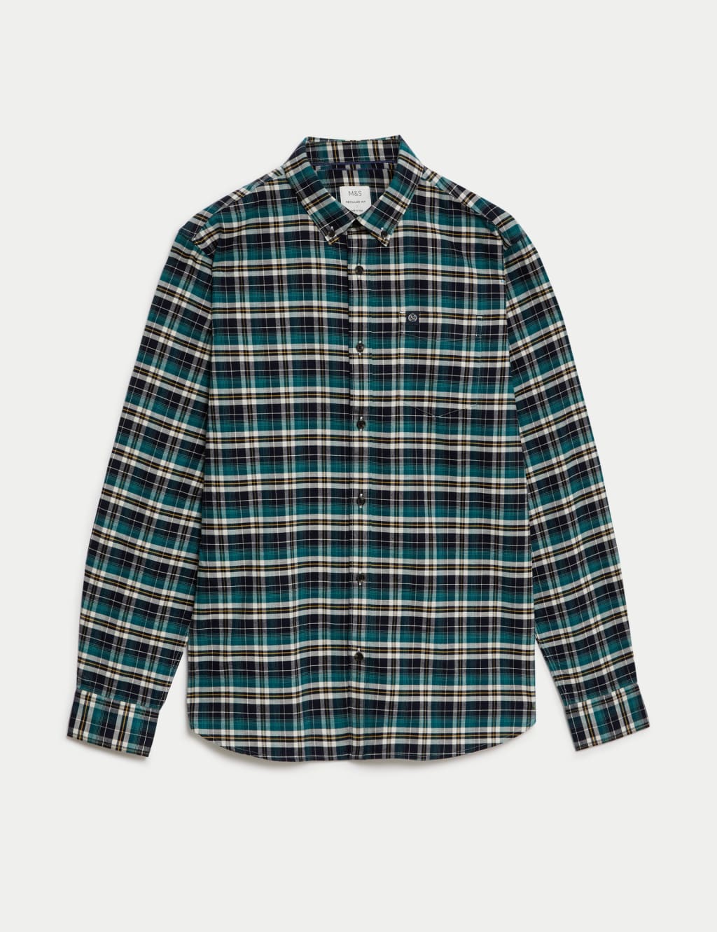 Easy Iron Pure Cotton Check Oxford Shirt image 2